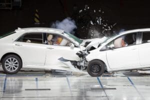 Head on car collision injuries